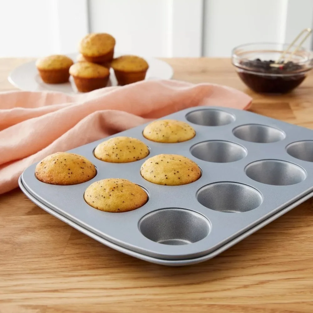 Smart Living Collection 12 Cup Mini Muffin Baking Utility Pans Lot of 3 New.
